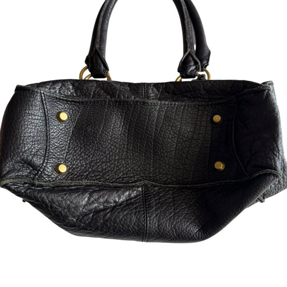 Linea Pelle Black Leather Shoulder Handbag Tote Soft Weighty Leather - Picture 9 of 16